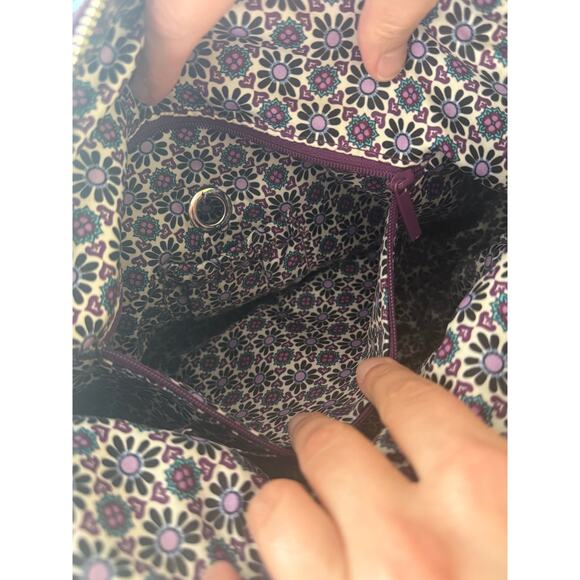 Vera Bradley Purple Medallion Carson Shoulder Bag - Picture 8 of 9